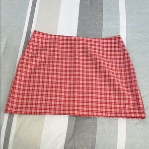 Pink Plaid Women's Mini Skirt